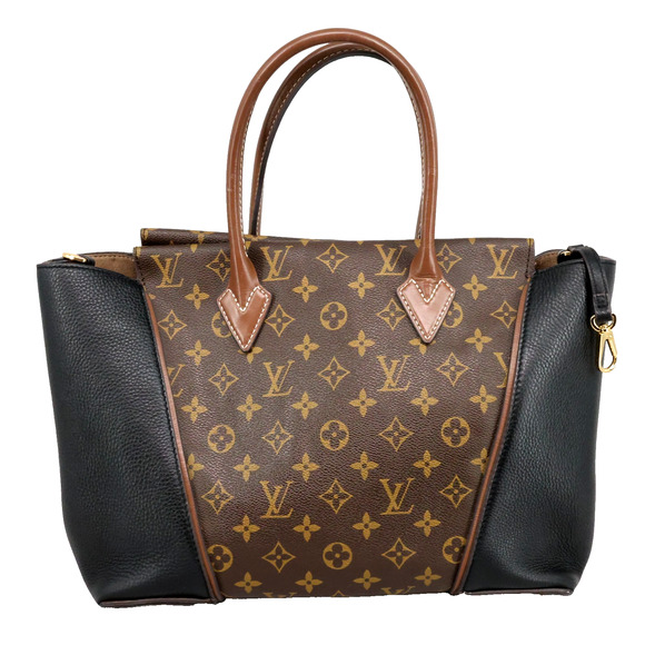 Louis Vuitton Bag W PM Tote Monogram Brown Black Pebbled Leather Handbag - Picture 1 of 16